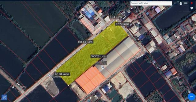 ขายที่ดิน อ.พระสมุทรเจดีย์ สมุทรปราการ 4 ไร่ แบ่งขายได้ ผังสีม่ว