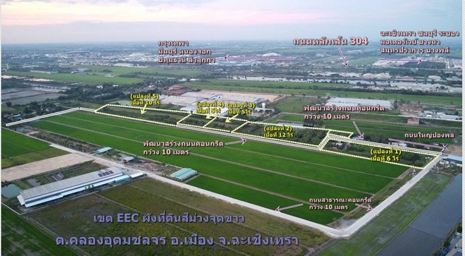 ขายที่ดินเขต EEC ผังม่วงลาย ถมแล้ว 5 ไร่ อ.เมือง ฉะเชิงเทรา