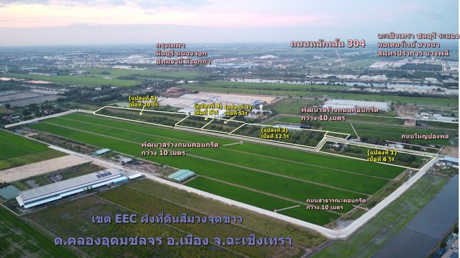 ขายที่ดินถมแล้ว 8 ไร่ ผังสีม่วง อ.เมือง ฉะเชิงเทรา