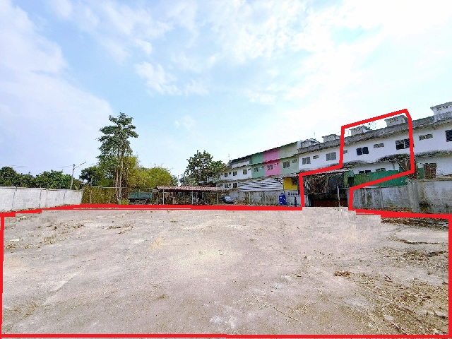 ที่ดินด้านหลังเกือบไร่ หรือ 345 ตร.วา.ให้เช่า 3 ชั้น 2คูหา 1,385