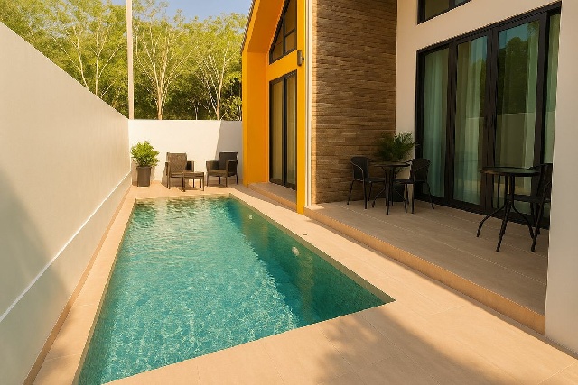 อ่าวนางหาดถ้ำพระนาง 4.9 กม.ให้เช่าพูลวิลล่าหรู 1 ชั้น บรรยากาศเงี