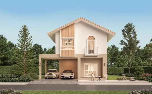 ราคาเริ่มต้นที่ 3.2 ลบ. สันกำแพง บ้านสไตล์มินิมอล ให้ความรู้สึกอบ