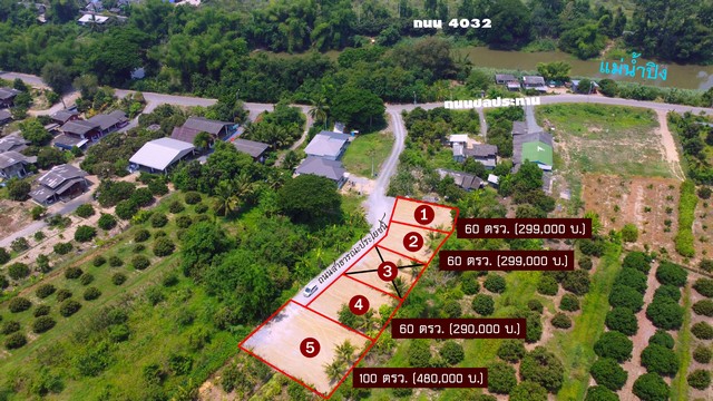 ขายที่ดินเริ่ม60-100ว. 299,000บ. ฟรีโอน ต.สันทราย สารภี เชียงใหม่