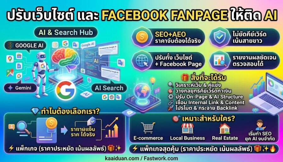 บริการแต่งเว็บ & ปรับแฟนเพจ